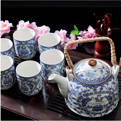 7头骨瓷茶具提梁壶家用茶具套装 茶壶茶杯 特价